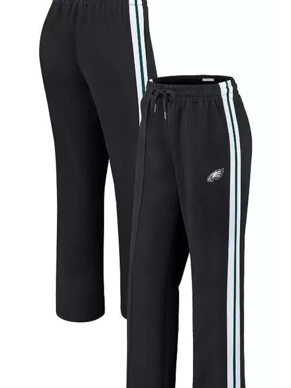 Women’s Black Team-Striped Athletic Pants - Philadelphia Eagles